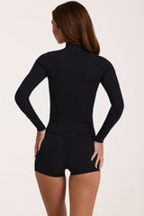 Soft Active Zip-Up Jacket in Black