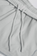 Brushed Jersey Elasticated Mini Shorts in Fog Grey