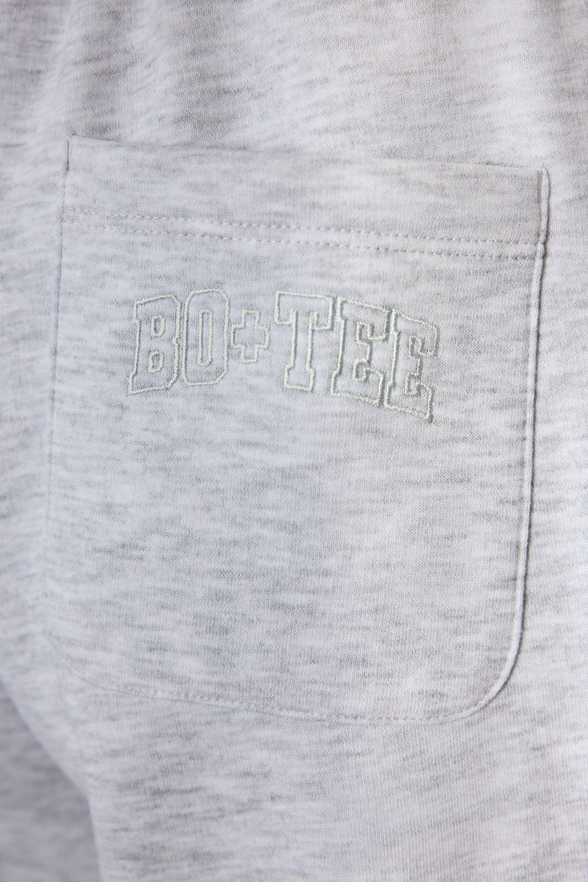 Brushed Jersey Wide-Leg Joggers in Grey Marl