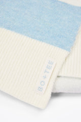 Knit Striped Scarf in Powder Blue