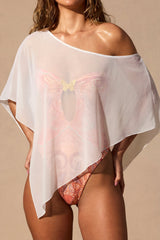 Sheer Poncho in White